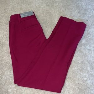 NWT Talbots Plum Hampshire Ankle Straight Leg Pants Size: Curvy 2